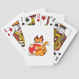 Tiger cat at Kärlek with Heart.PNG Casinokort