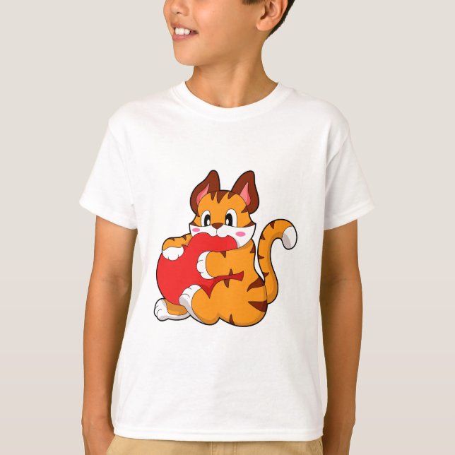 Tiger cat at Kärlek with Heart.PNG T Shirt (Framsida)