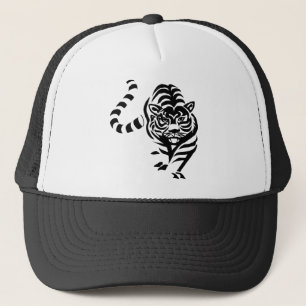 Tiger Cat Big Black White Stripes Prowl Walk Keps