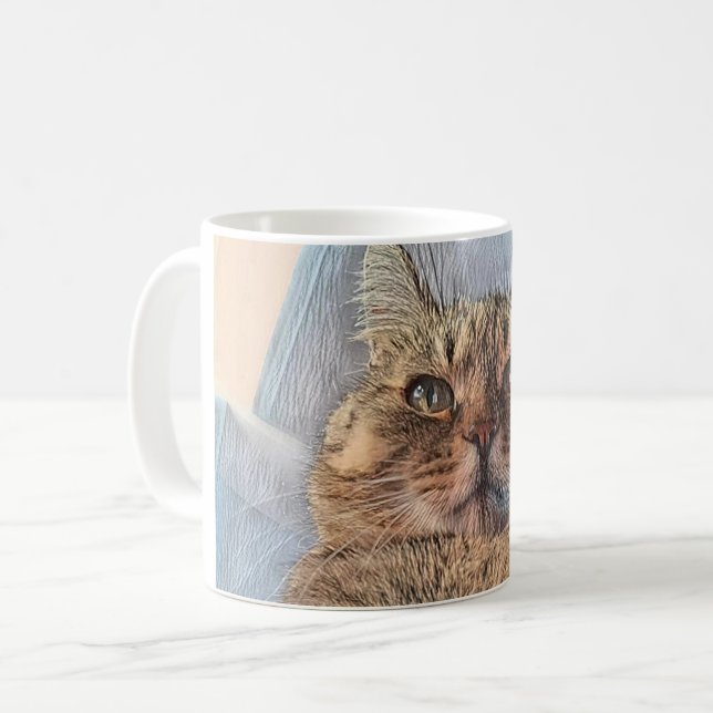 Tiger Cat Illustration Design Kaffemugg (Framsida vänster)