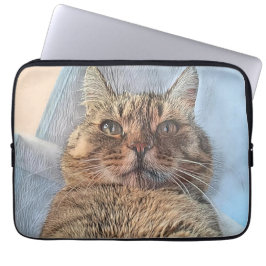 Tiger Cat Illustration Design Laptop Fodral