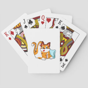 Tiger cat with Pillow Casinokort
