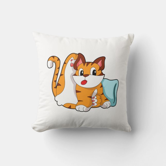 Tiger cat with Pillow Kudde (Framsida)