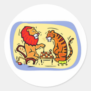 Tiger Chess Runt Klistermärke