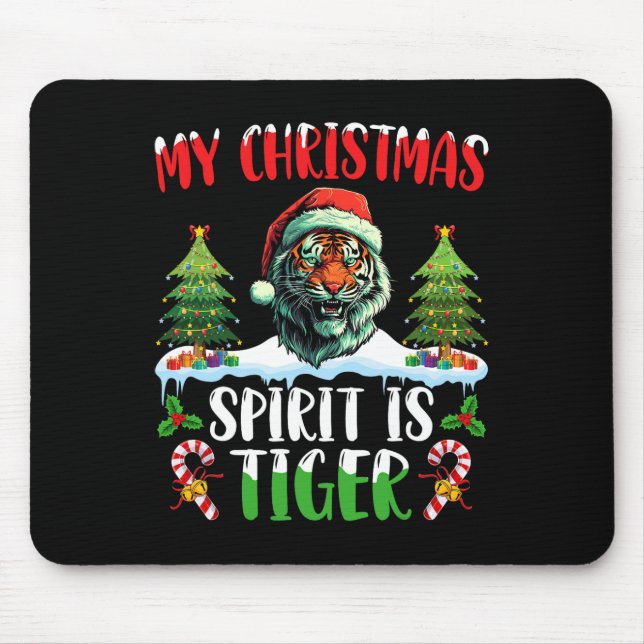 Tiger Christmas Santa Hat Xmas My Christmas Spirit Musmatta (Framsidan)