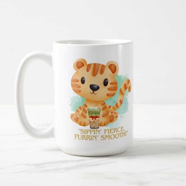 tiger citat tecknad serie  kaffemugg (Vänster)
