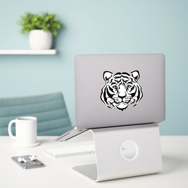 Tiger Clipart Klistermärken (Laptop På Skrivbordet)