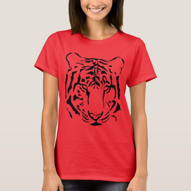 Tiger Close Ansikte Bella Boxy Skörd överst T-shirt (Framsida)