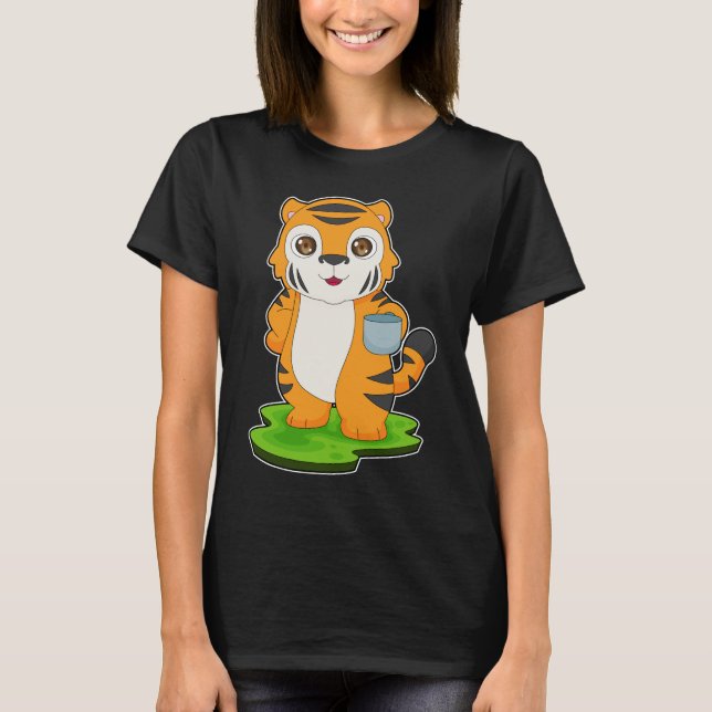 Tiger Coffee Kopp T Shirt (Framsida)