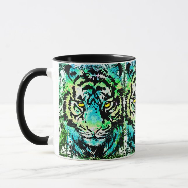 Tiger Coffee Mugg - Colorful Tiger Öga Kopp (Vänster)