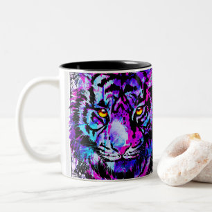 Tiger Coffee Mugg Två tigers Ansikte