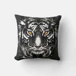 Tiger | Colorful Tiger Teckning | Svart och vitt T Kudde