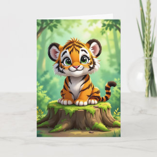 Tiger Coloring Page Barn Birthday Kort