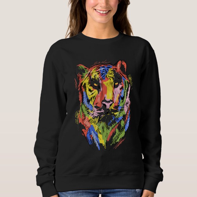 Tiger colourful animal art animal lovers tiger_1 t shirt (Framsida)