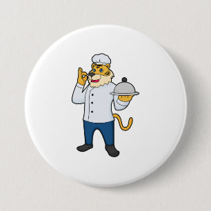 Tiger Cook Chef hat Platter Knapp
