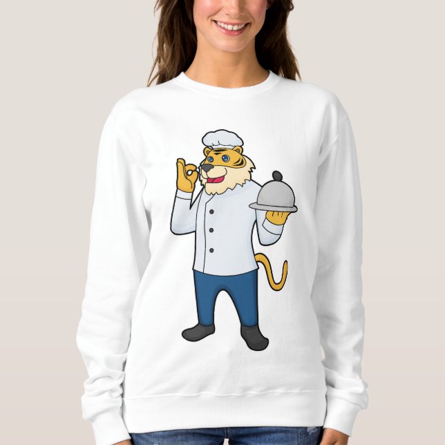 Tiger Cook Chef hat Platter T Shirt (Framsida)