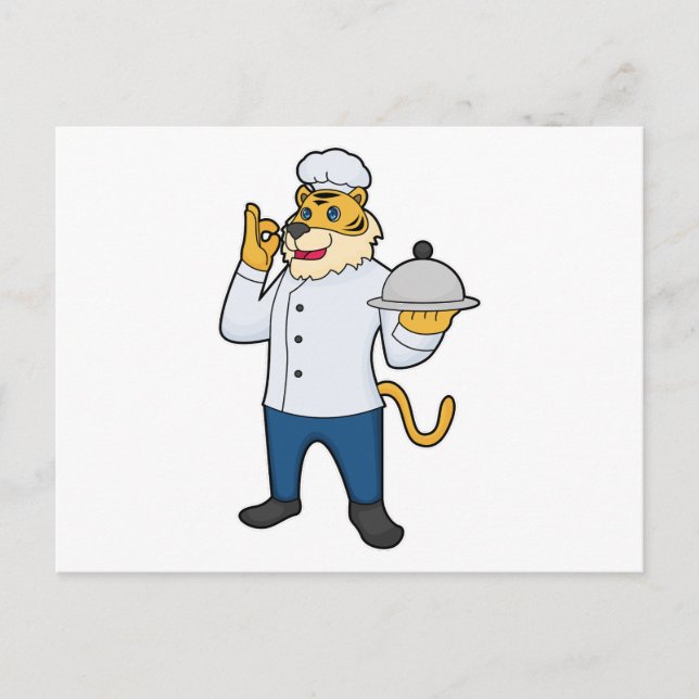 Tiger Cook Chef hatt Fatabur Vykort (Framsida)