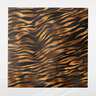 Tiger Copper Black Animal Print Kakelplatta