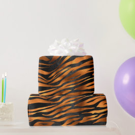 Tiger Copper Black Animal Print Presentpapper
