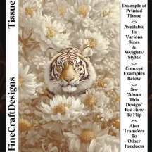 Tiger, Cream Ivory Guld Flowers CX5 Decoupage