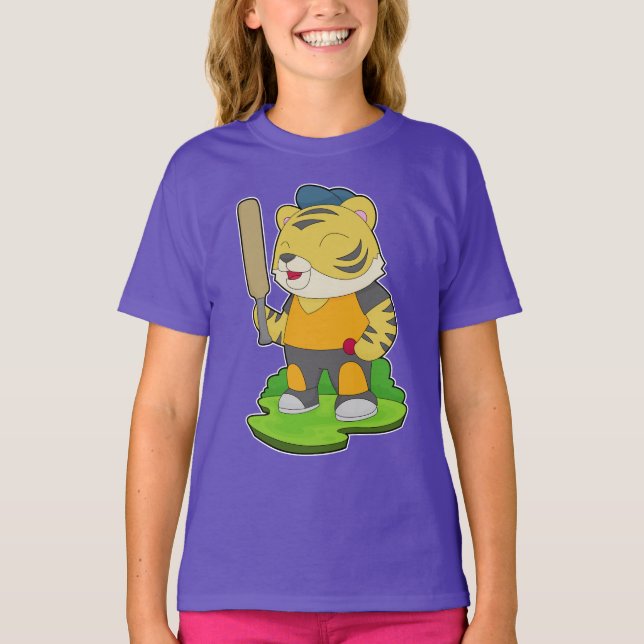 Tiger Cricket fladdermus T Shirt (Framsida)