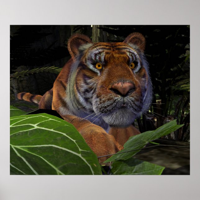 Tiger Crouching i Jungle Poster (Framsidan)