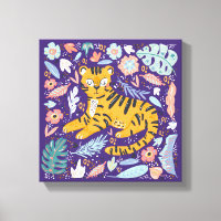 Tiger Cute Blommigt