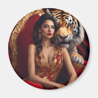 Tiger Dam på en cirkelmagnet Magnet