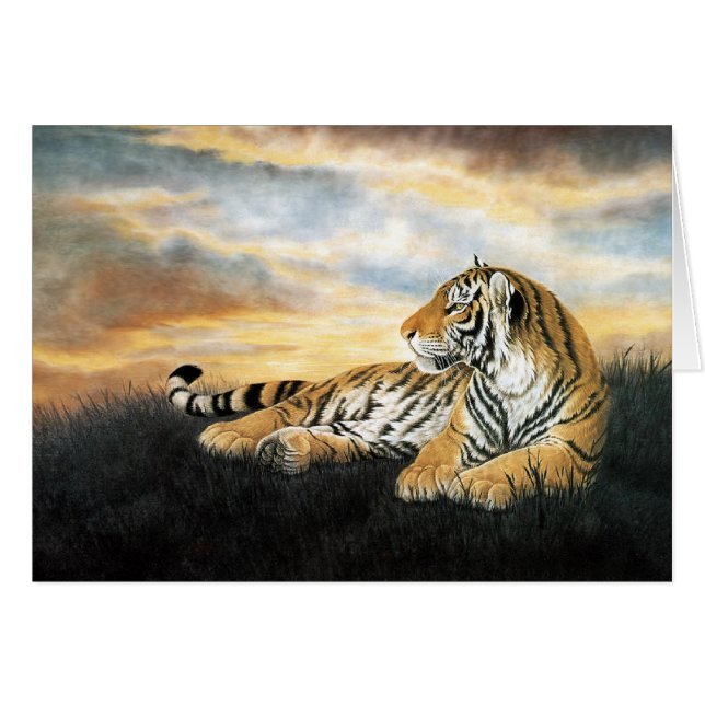 Tiger Dawn Hälsningskort (Framsidan Horizontal)