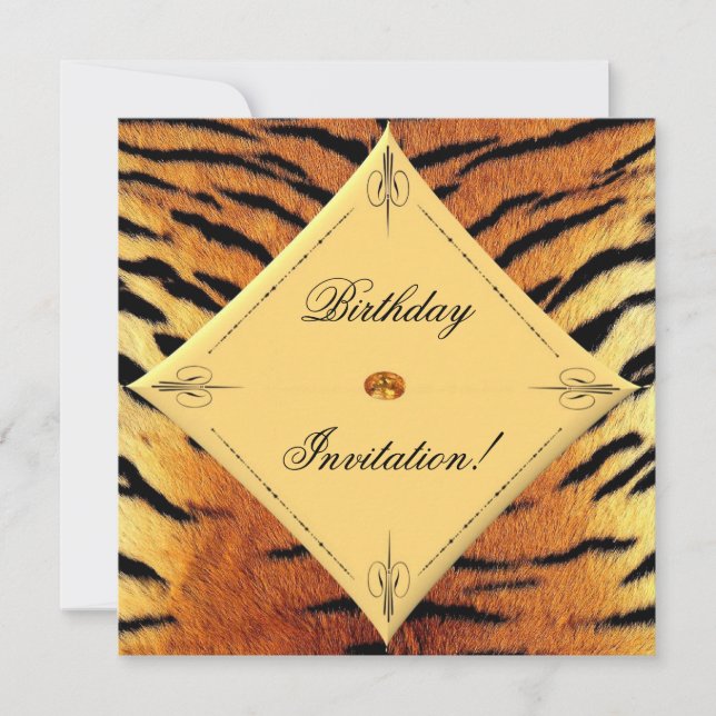 Tiger Design Birthday-inbjudan Inbjudningar (Framsida)
