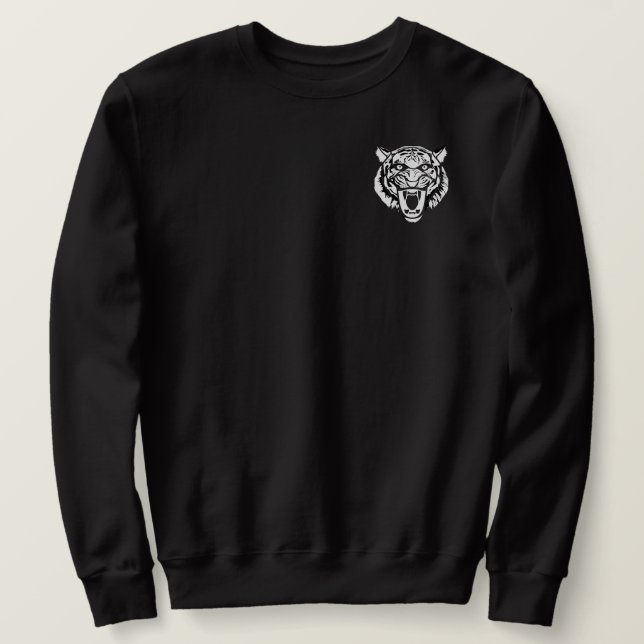 Tiger Design Hoodie Lång Ärmad Tröja (Design framsida)