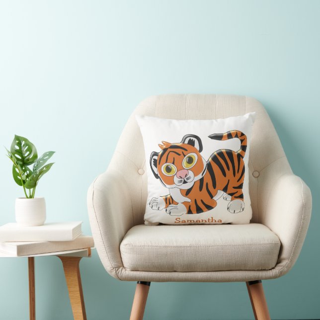 Tiger Design Personlig Kudde (Stol)