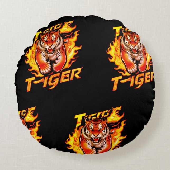 Tiger Design Round Dekorativ kudde (Framsidan)