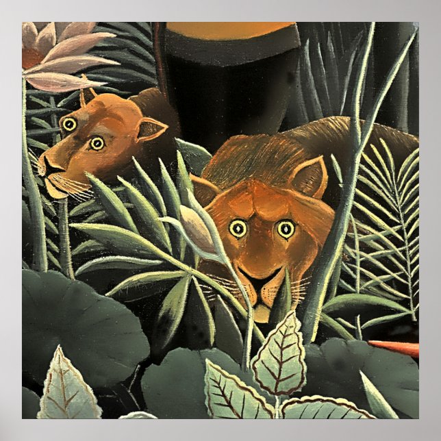 “Tiger - Detail from The Dream” by Henri Rousseau Poster (Framsidan)