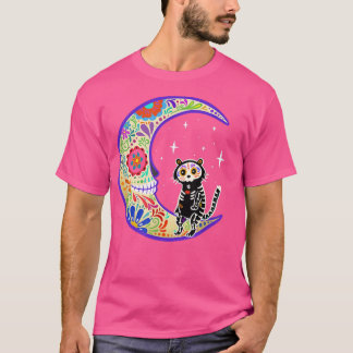 Tiger Dia de Los Muertos Skeleton Sugar Skull T-Sh T Shirt