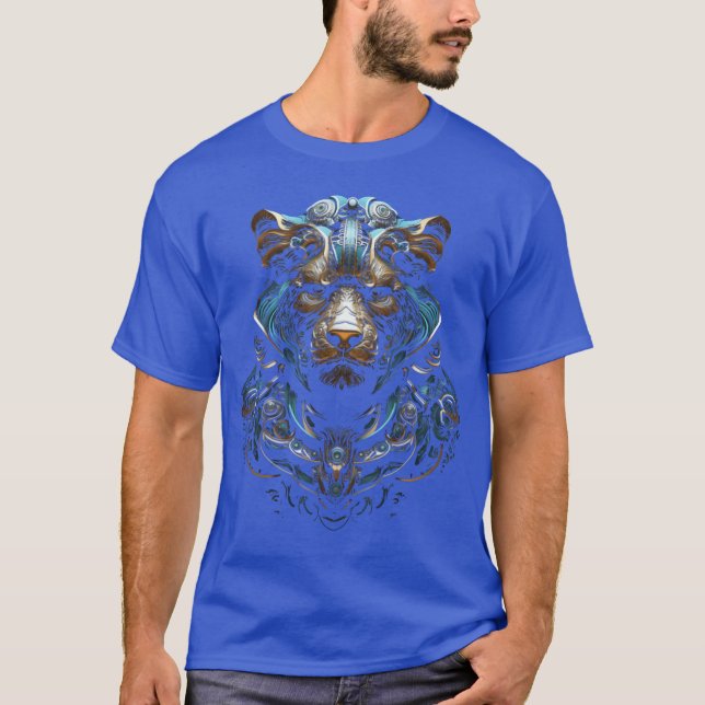 Tiger djurmotiv konst retro t shirt (Framsida)