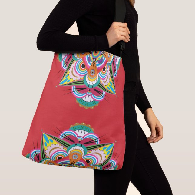 Tiger Dragon Mandala Crossbody Bag (2 storlekar) Axelväska (Närbild)