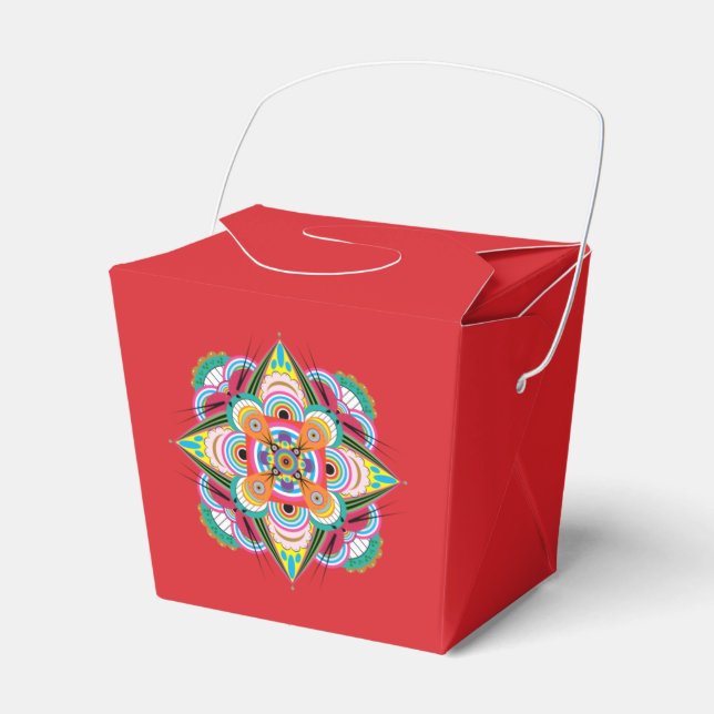 Tiger Dragon Mandala Favor Box Presentaskar (Framsidan Sidan)