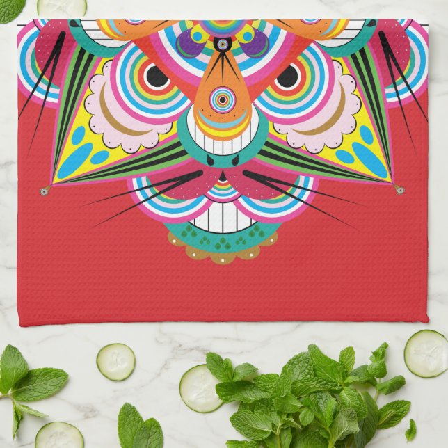 Tiger Dragon Mandala Kitchen Towel Kökshandduk (Vikta)