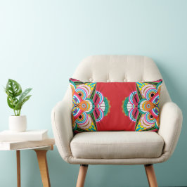 Tiger Dragon Mandala Lumbar Pillow Lumbarkudde