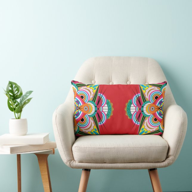 Tiger Dragon Mandala Lumbar Pillow Lumbarkudde (Stol)