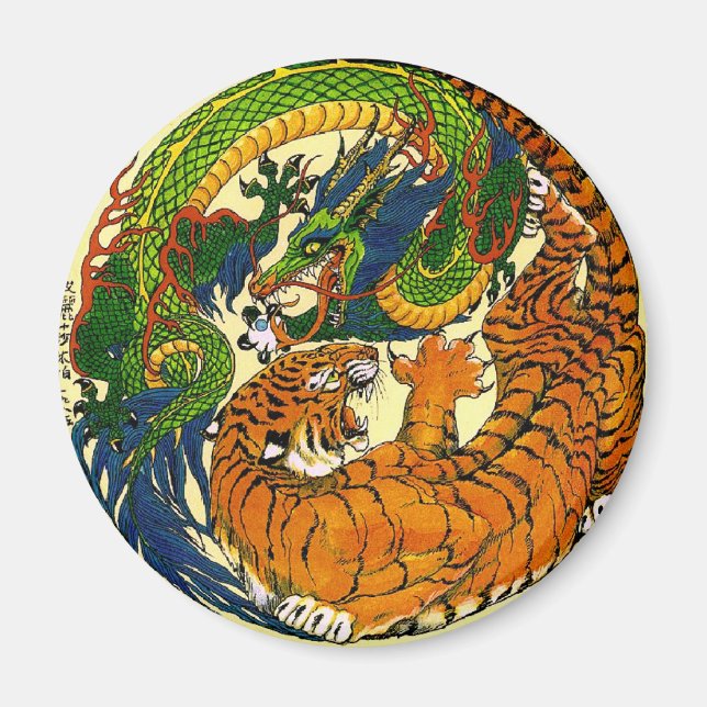 Tiger & Dragon Yin Yang Magnet (Framsidan)
