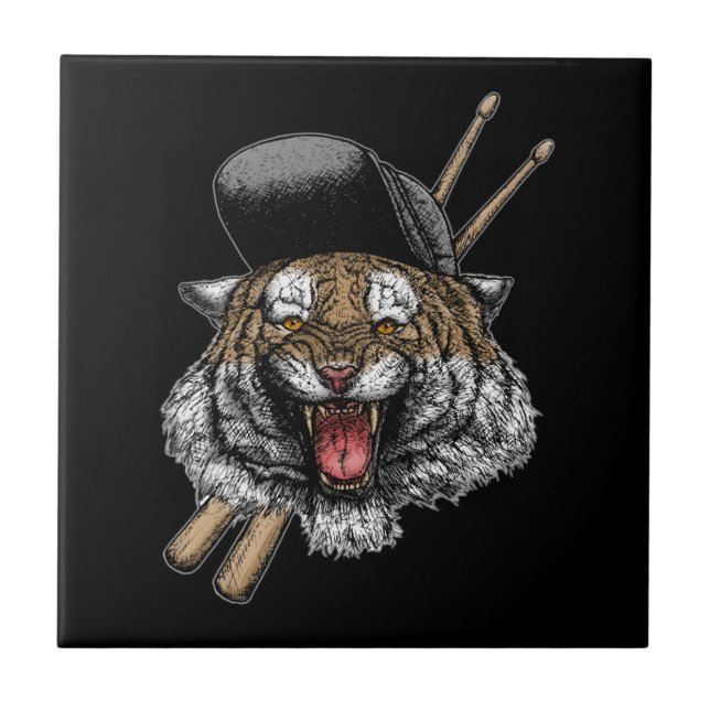 Tiger Drummer Kakelplatta (Framsidan)
