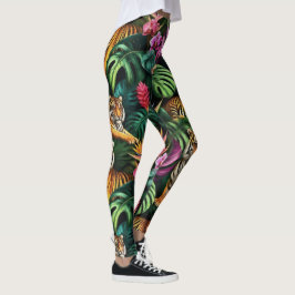 Tiger Dschungeldrömmar Sömlös Ytmönster Leggings