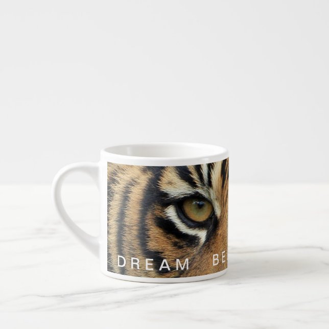 Tiger Eye Motiverande Citat Dröm Tro Uppnå Espressomugg (Vänster)