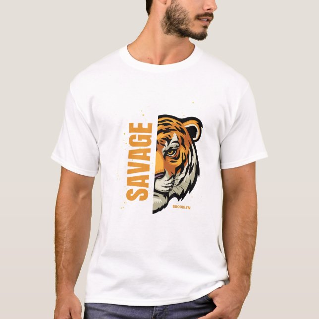 Tiger Eyes Full Of Fire T Shirt (Framsida)