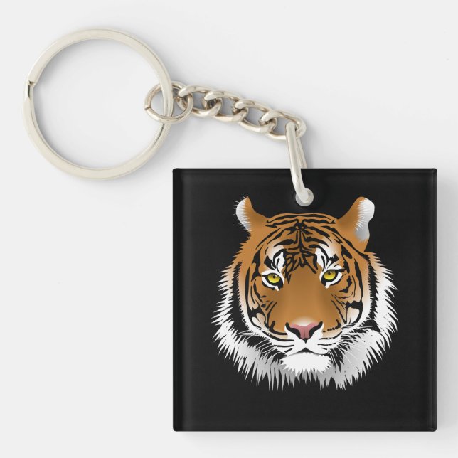 Tiger Face Acrylic Keyring (Framsidan)