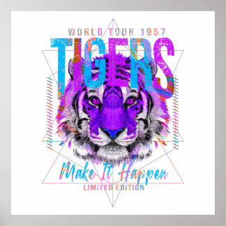 Tiger Face Art Poster