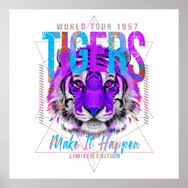 Tiger Face Art Poster (Framsidan)