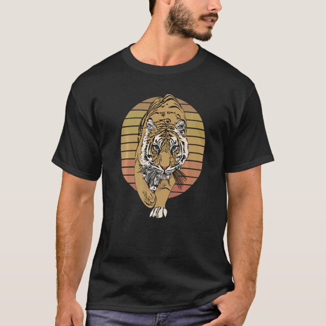 Tiger face head big cats predator imprint with wil t shirt (Framsida)